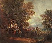 Thomas Gainsborough The Harvest Wagon oil